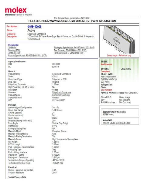Standard Card Edge Connectors – Mouser .